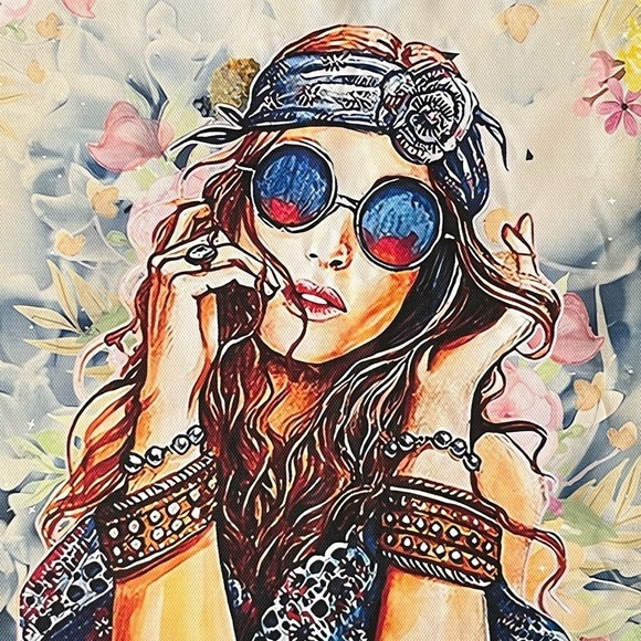 Canvas Boho Hippie Wall Art Decor Unframed Picture 12”x16” - Picture 3 of 11